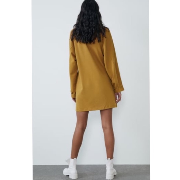 Zara Mustard Dress With Pockets NWT - Picture 14 of 16